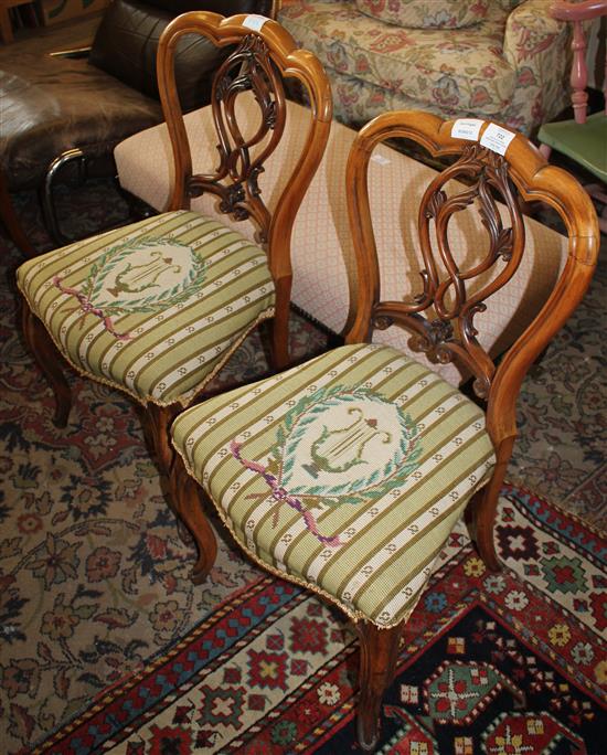 Pair of Victorian mahogany dining chairs